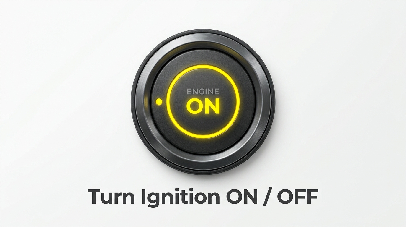 Vehicle ignition on and off guidance for an approved remote diagnostic support workflow.